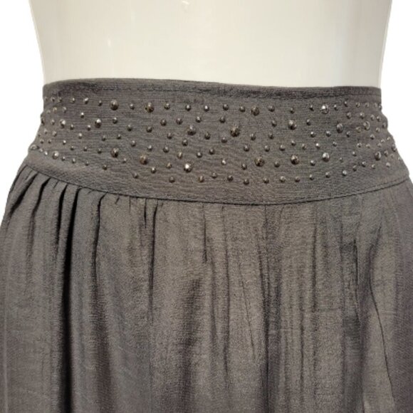 Grey Pants Elastic Waist Sheer Light Wide Leg Sequins - NEW! - Picture 2 of 13